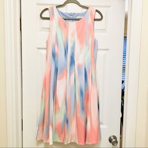 Calvin Klein Unicorn Pastel Pleated Dress Size 12